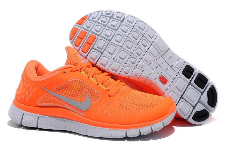 Nike Free Run Womens Shoes 5.0 Breathable Orange Gray